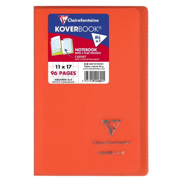 Zeszyt koverbook, w okładce z PP, 11X17 cm, w kratkę, 48 kartek, mix kolorów clairefontaine – zdjęcie 3