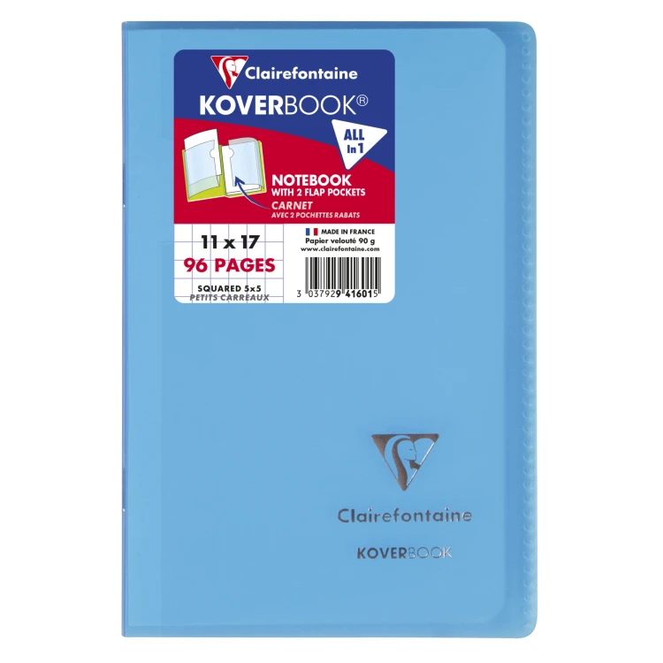 Zeszyt koverbook, w okładce z PP, 11X17 cm, w kratkę, 48 kartek, mix kolorów clairefontaine – zdjęcie 6