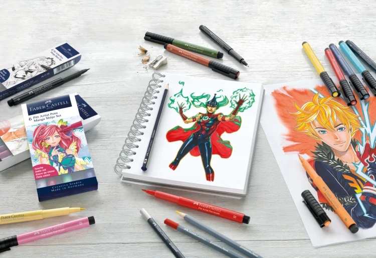 Pitt artist pen manga 8 kol. basic etui Faber-Castell – zdjęcie 2