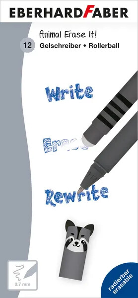 Długopisy żelowy wymazywalny zwierzątka szop eberhard faber – zdjęcie 3