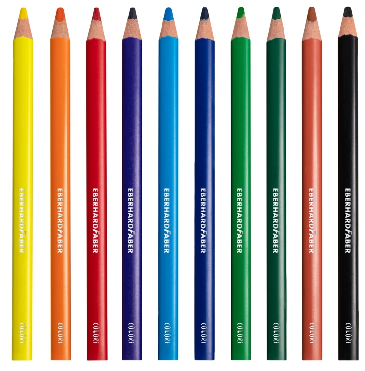 KREDKI TRÓJKĄTNE COLORI JUMBO 10 SZT. EBERHARD FABER_x000D_ – zdjęcie 2