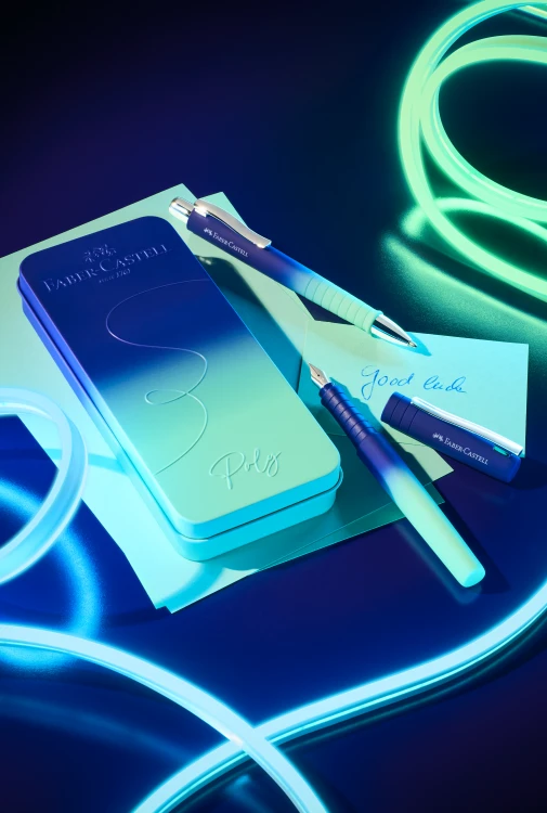 Zestaw prezentowy poly pióro wieczne m + długopis buzzing blue Faber-Castell – zdjęcie 4
