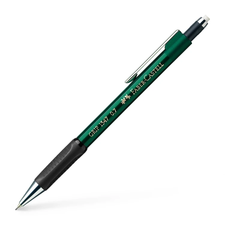 Ołówek automatyczny grip 1347 0,7 mm zielony metaliczny Faber-Castell – zdjęcie 2
