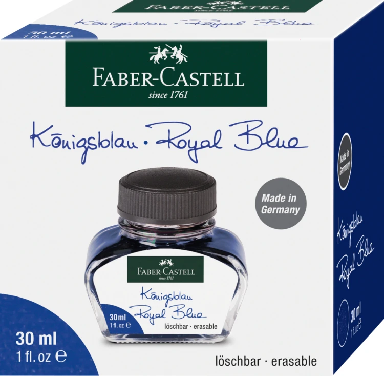 ATRAMENT NIEBIESKI WYMAZYWALNY 30ml FABER-CASTELL – zdjęcie 2