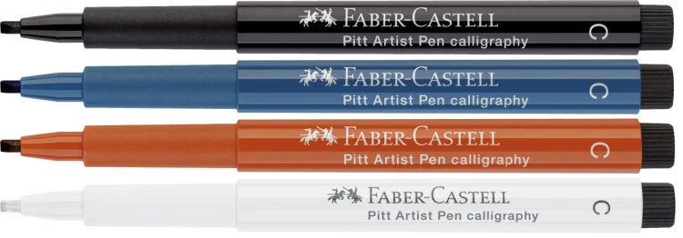 Pitt artist pen zestaw do kaligrafii etui 4 szt. (kol. 199, 188, 247, 101) Faber-Castell – zdjęcie 2