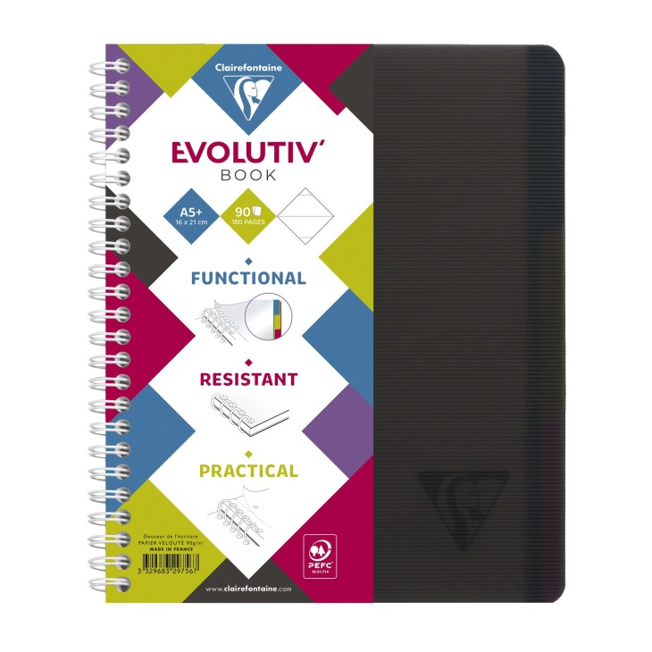 Kołonotatnik linicolor evolutiv intensive w okładce z PP, format A5+ (16X21 cm), w linie, 90 kartek, 3 przekładki, mix k – zdjęcie 3