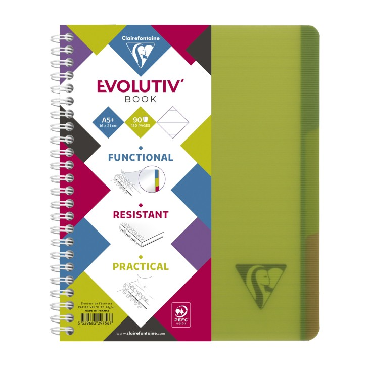 Kołonotatnik linicolor evolutiv intensive w okładce z PP, format A5+ (16X21 cm), w linie, 90 kartek, 3 przekładki, mix k – zdjęcie 5