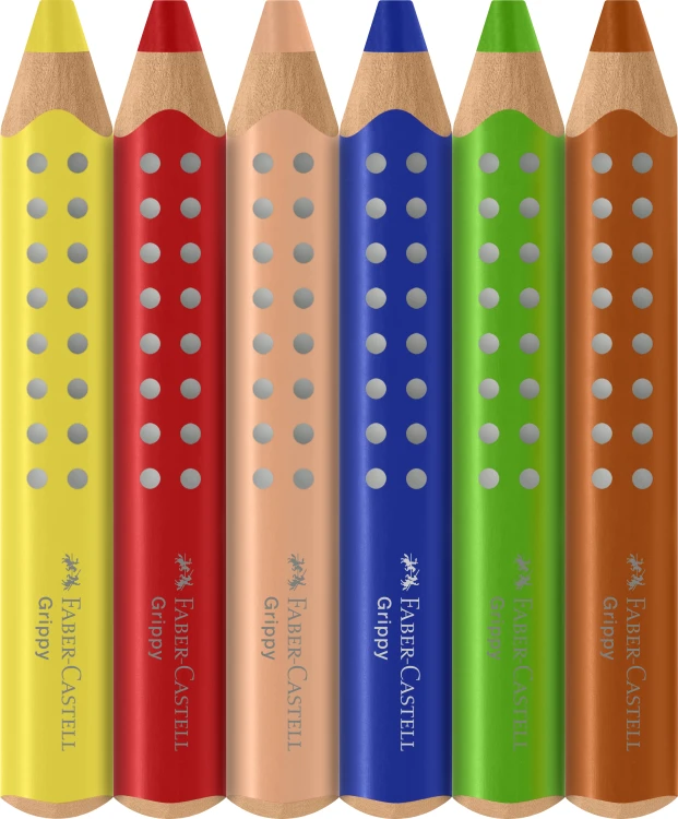 Kredki grippy 6 kol. + temperówka Faber-Castell – zdjęcie 2