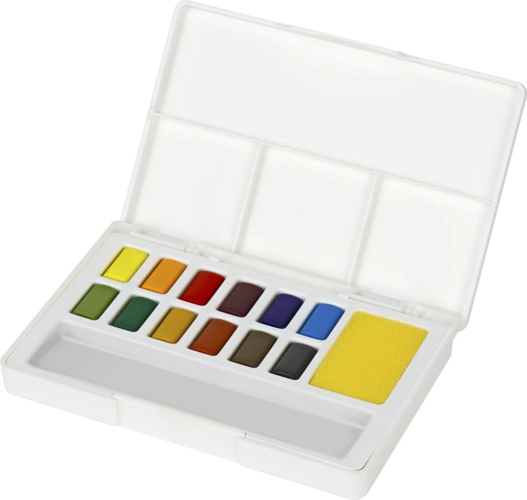 Farby akwarelowe cs w kostkach 12 kol. plastikowe opakowanie Faber-Castell – zdjęcie 2