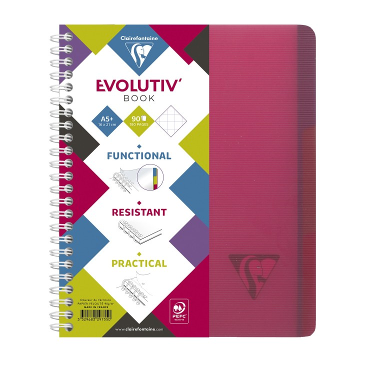 Kołonotatnik linicolor evolutiv intensive w okładce z PP, format A5+ (16X21 cm), w kratkę, 90 kartek, 3 przekładki, mix – zdjęcie 5