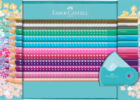 Kredki ołówkowe sparkle+akcesoria zestaw w metalowym opakowaniu upominkowym Faber-Castell – zdjęcie 2
