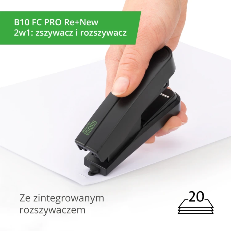 Zszywacz Novus B10FC pro re+new, czarny – zdjęcie 3