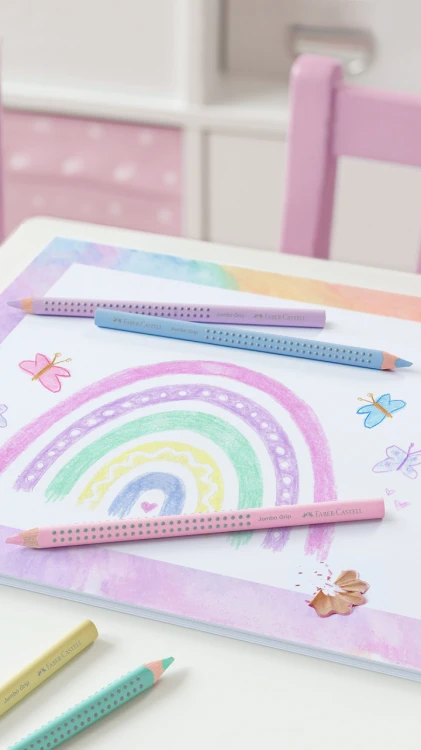 Kredki jumbo grip 5 kol. pastelowych Faber-Castell – zdjęcie 2