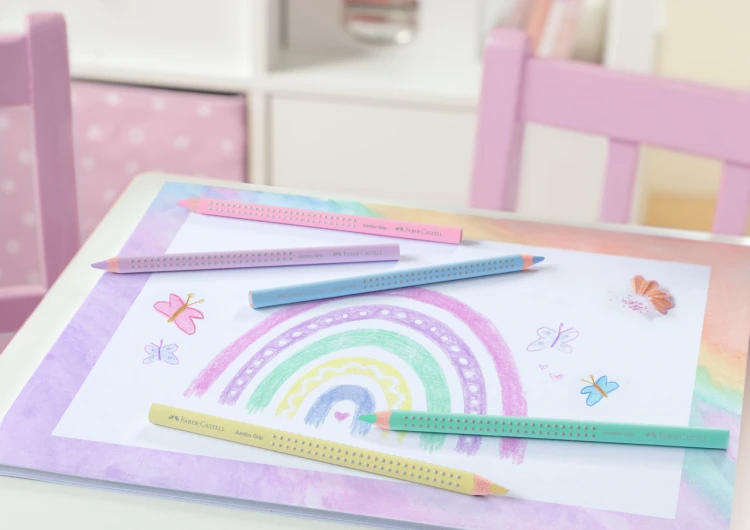 Kredki jumbo grip 5 kol. pastelowych Faber-Castell – zdjęcie 3