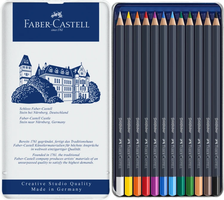 Kredki goldfaber 12 kol. opak. metalowe Faber-Castell – zdjęcie 2