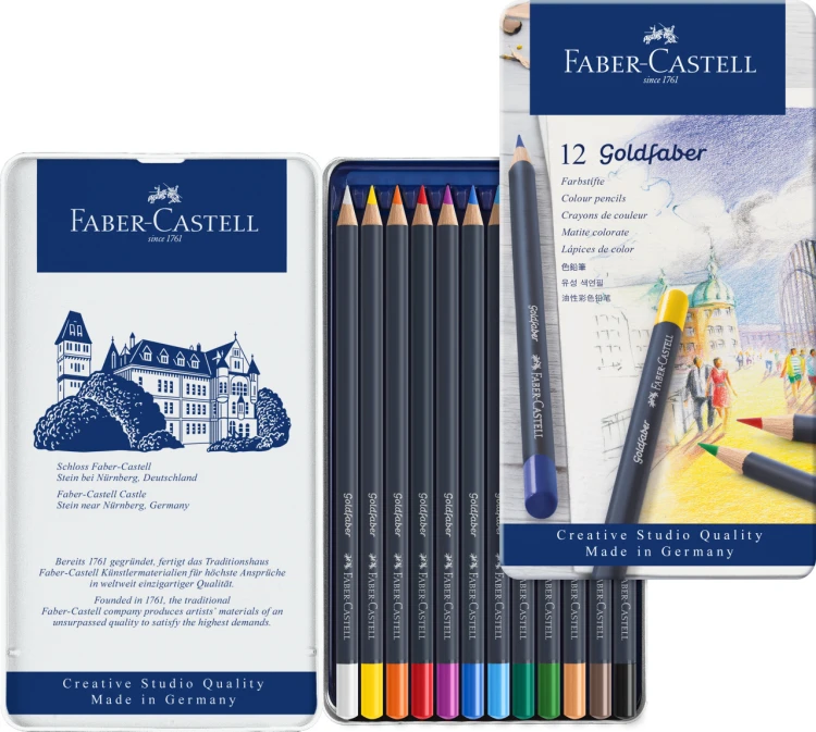 Kredki goldfaber 12 kol. opak. metalowe Faber-Castell – zdjęcie 3