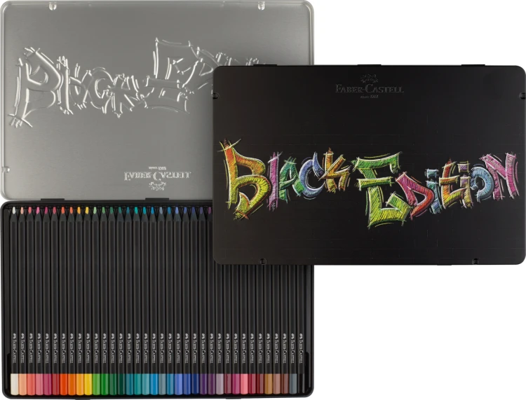 Kredki trójkątne black edition 36 kol. opakowanie metalowe Faber-Castell – zdjęcie 4