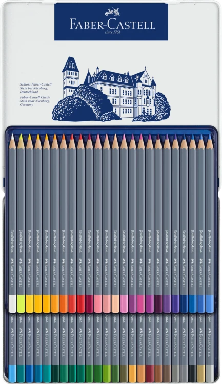 Kredki akwarelowe goldfaber aqua 48 kol. opak. metalowe Faber-Castell – zdjęcie 2