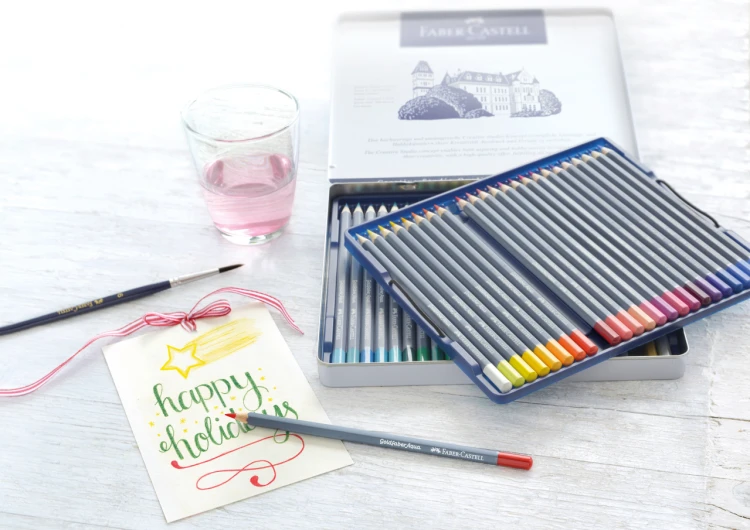 Kredki akwarelowe goldfaber aqua 48 kol. opak. metalowe Faber-Castell – zdjęcie 5
