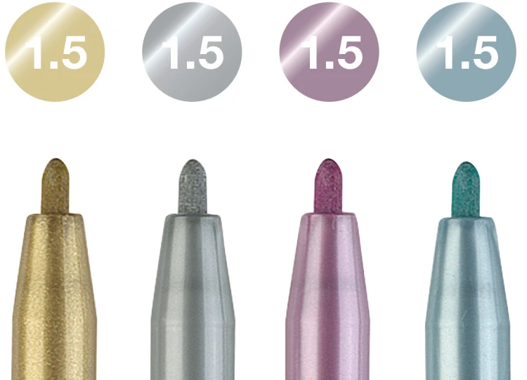 Zestaw pitt artist pen handlettering 4 szt. w etui, odcienie metaliczne Faber-Castell – zdjęcie 3