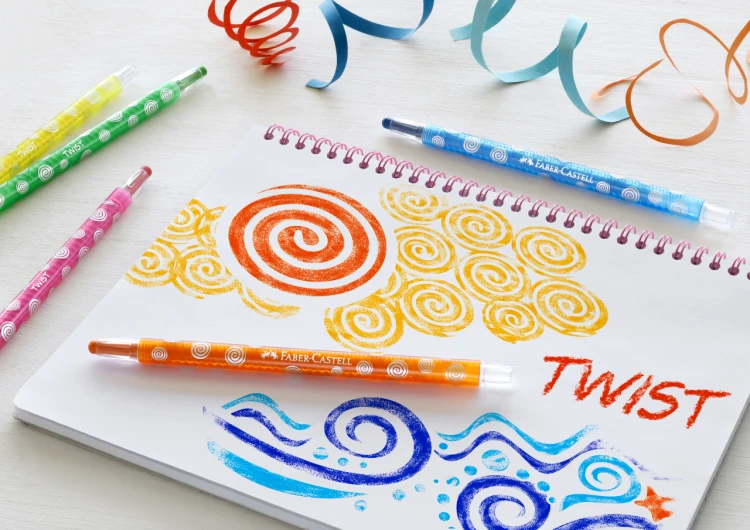 Kredki woskowe wykręcane 12 kol. opak. kartonowe Faber-Castell – zdjęcie 2