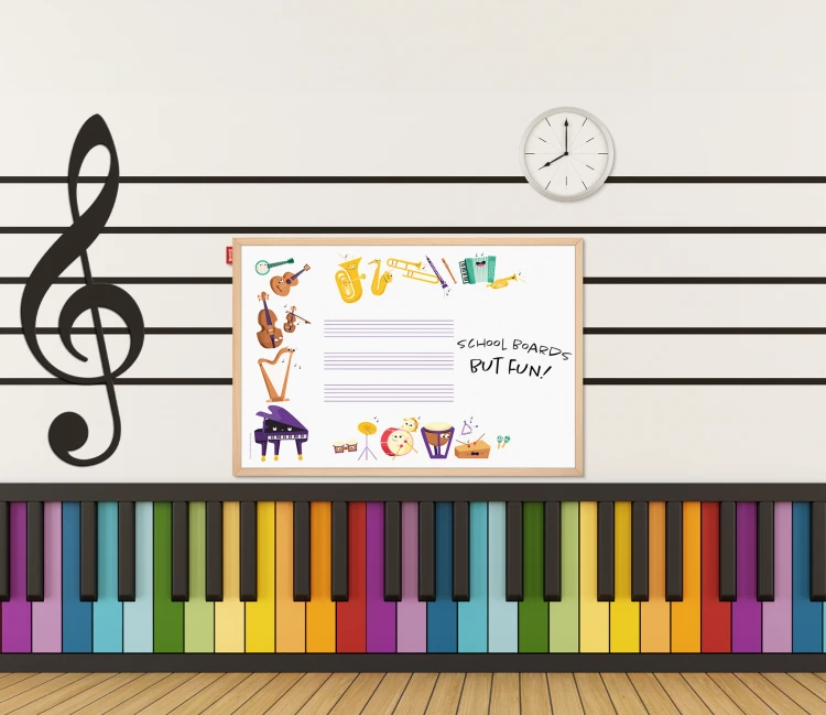 Tablica edukacyjna MemoBe, WHITEBOARDGAME: Music adventure!, nadruk WESOŁE INSTRUMENTY, rama drewniana, 60x40 cm – zdjęcie 5