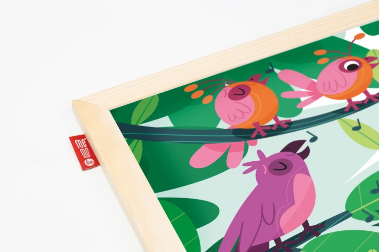 Tablica edukacyjna MemoBe, WHITEBOARDGAME: Music adventure!, nadruk WESOŁE NUTKI Z PTASZKAMI, rama drewniana, 90x60 cm – zdjęcie 4