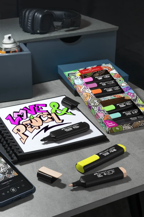 Zakreślacz 1546 edycja graffiti 8 szt. opakowanie kartonowe Faber-Castell – zdjęcie 2