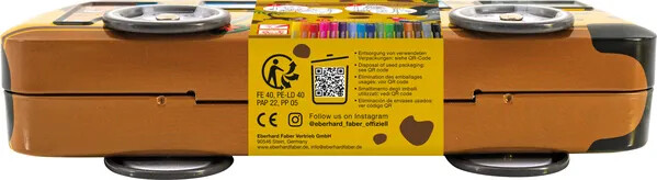 Flamastry safari 12 szt. + naklejki i kolorowanki w metalowym opakowaniu eberhard faber – zdjęcie 2