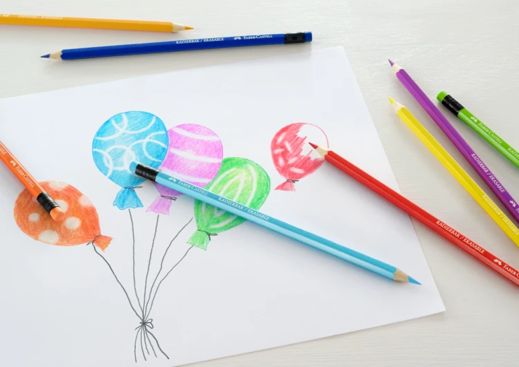 Kredki ołówkowe wymazywalne z gumką 24 szt. opak. kartonowe Faber-Castell – zdjęcie 4