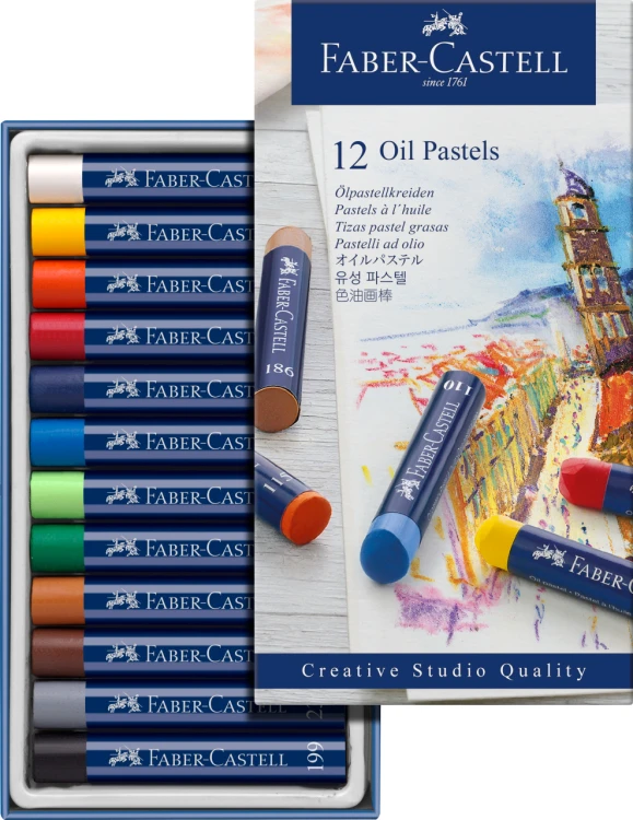 Creative studio pastele olejne 12 kol. opakowanie karton Faber-Castell – zdjęcie 2