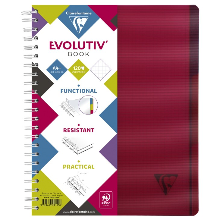 Kołonotatnik linicolor evolutiv intensive w okładce z PP, format A4+ (22,5X29,7 cm), w kratkę, 120 kartek, 3 przekładki, – zdjęcie 4
