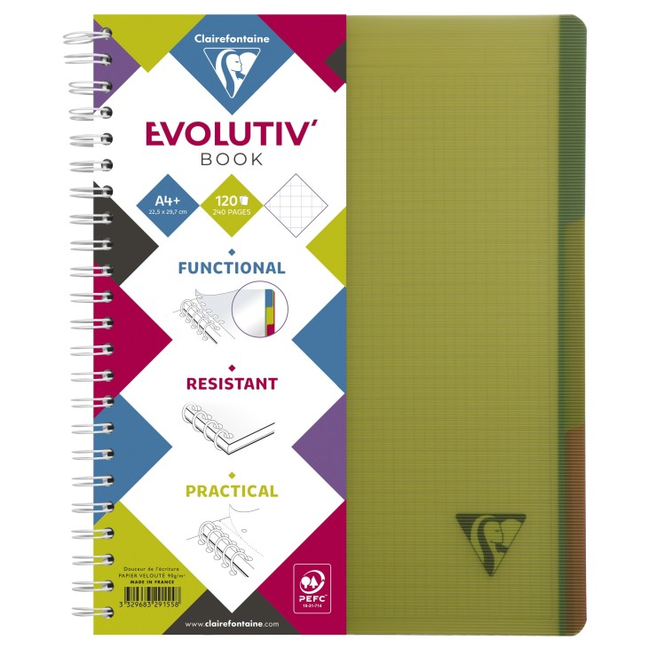 Kołonotatnik linicolor evolutiv intensive w okładce z PP, format A4+ (22,5X29,7 cm), w kratkę, 120 kartek, 3 przekładki, – zdjęcie 5