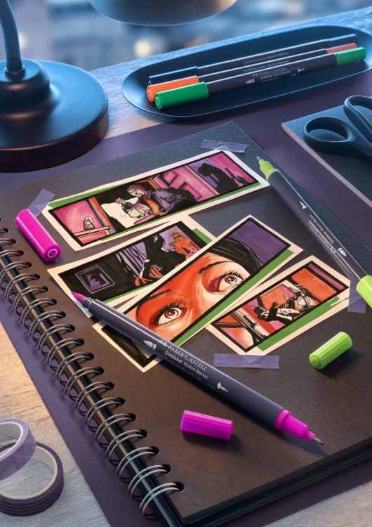 Pisak goldfaber sketch dwustronny zestaw kawaii 6 kol. Faber-Castell – zdjęcie 3