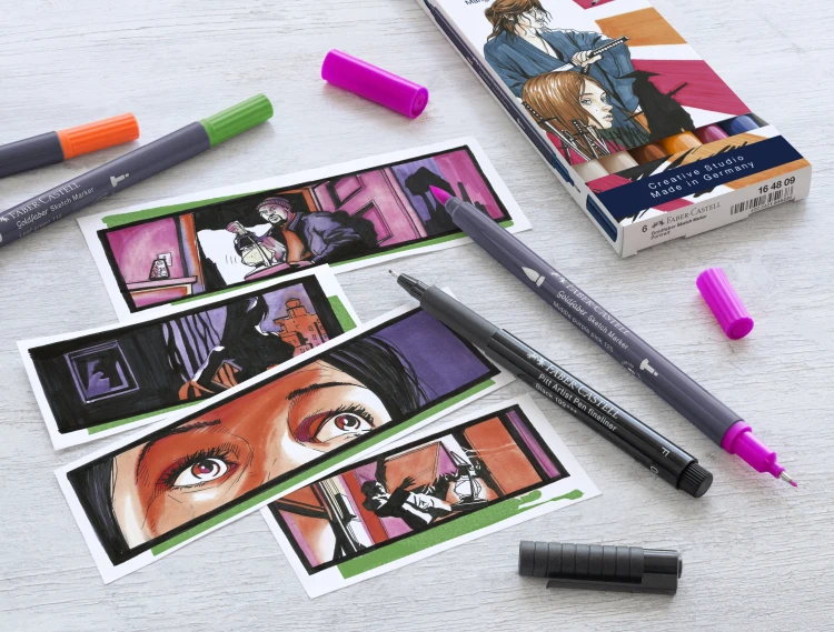 Pisak goldfaber sketch dwustronny zestaw kawaii 6 kol. Faber-Castell – zdjęcie 4