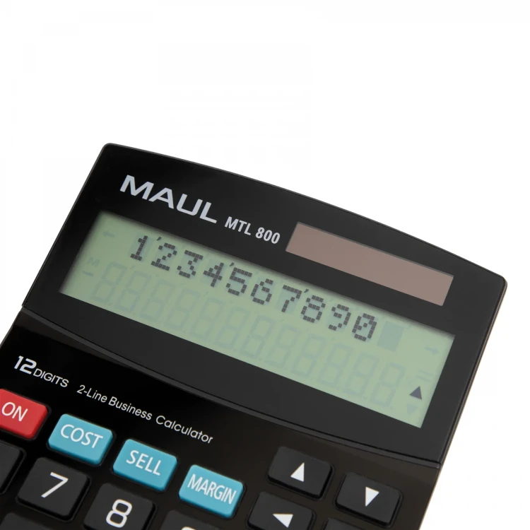 Kalkulator biurkowy business pro mtl 800, 12-POZYCYJNY, dwuliniowy, czarny Maul – zdjęcie 2