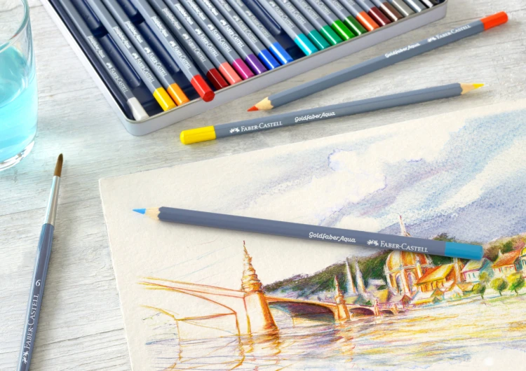 Kredki akwarelowe goldfaber aqua 36 kol. opak. metalowe Faber-Castell – zdjęcie 5
