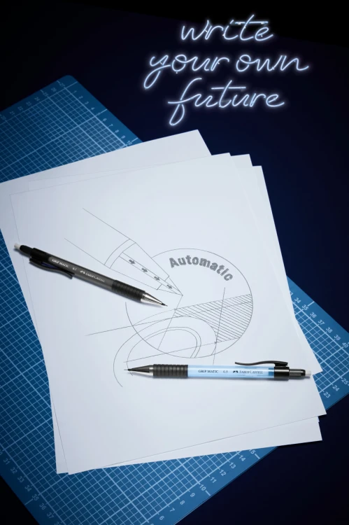 Ołówek automatyczny grip matic 1377 0.7 mm + 12 wkładów grafitowych blister Faber-Castell – zdjęcie 2