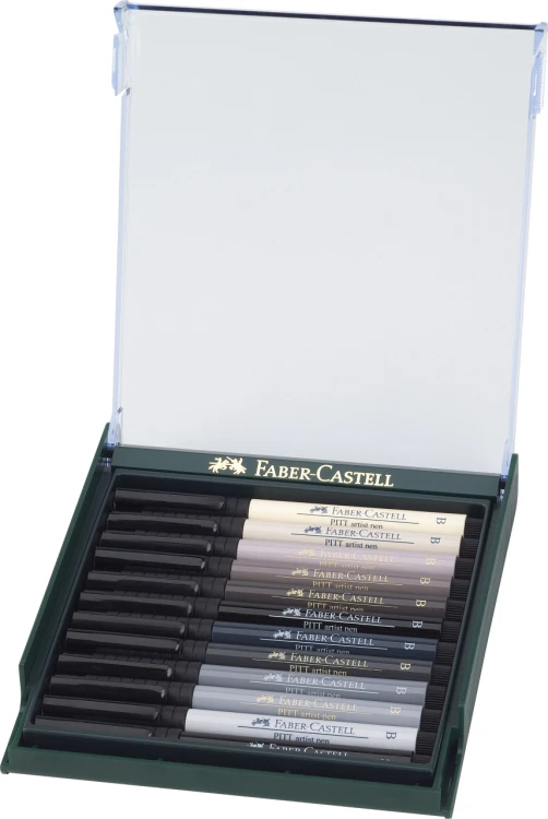 Pitt artist pen brush zestaw 12 kol. grey Faber-Castell – zdjęcie 2