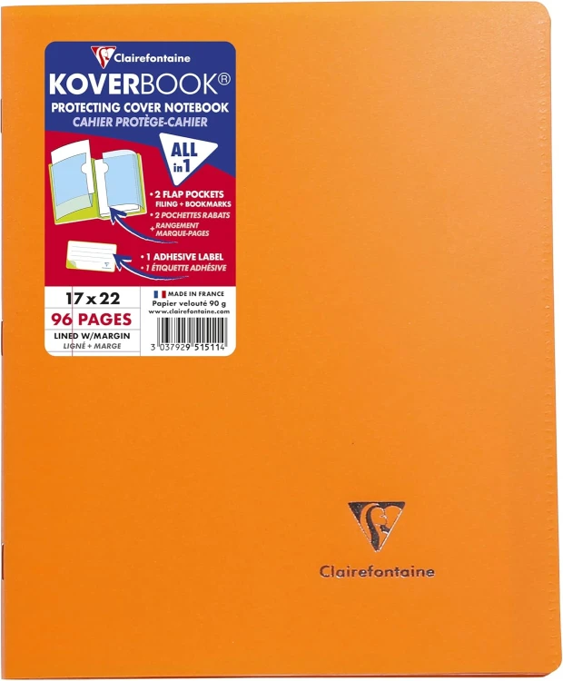 Zeszyt koverbook opaque, w okładce z PP, 17X22 cm, w linie z marginesem, 48 kartek, mix kolorów clairefontaine – zdjęcie 5