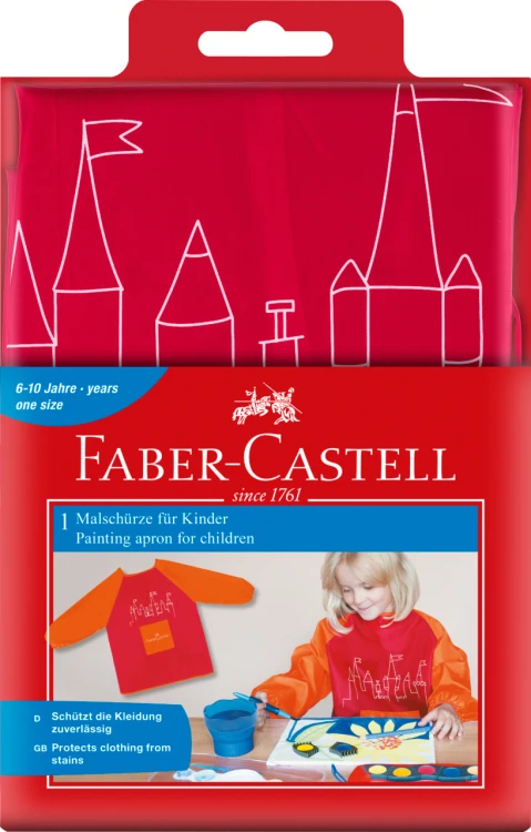 Fartuszek do malowania dla dzieci czerwony Faber-Castell – zdjęcie 2