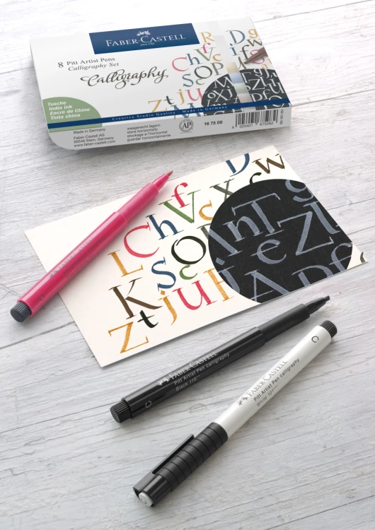 Pitt artist pen zestaw do kaligrafii etui 8 szt. Faber-Castell – zdjęcie 3