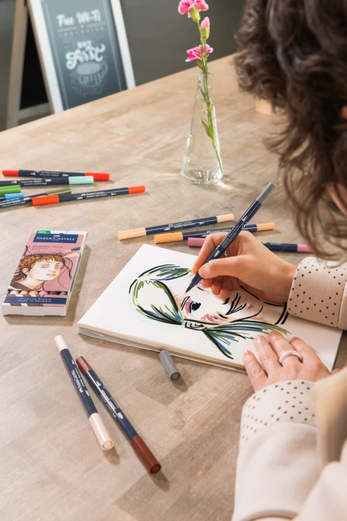 Pisak goldfaber sketch dwustronny zestaw portrait 6 kol. Faber-Castell – zdjęcie 2