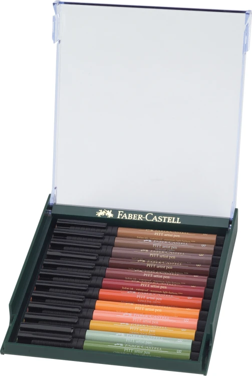 Pitt artist pen brush zestaw 12 kol. earth Faber-Castell – zdjęcie 2
