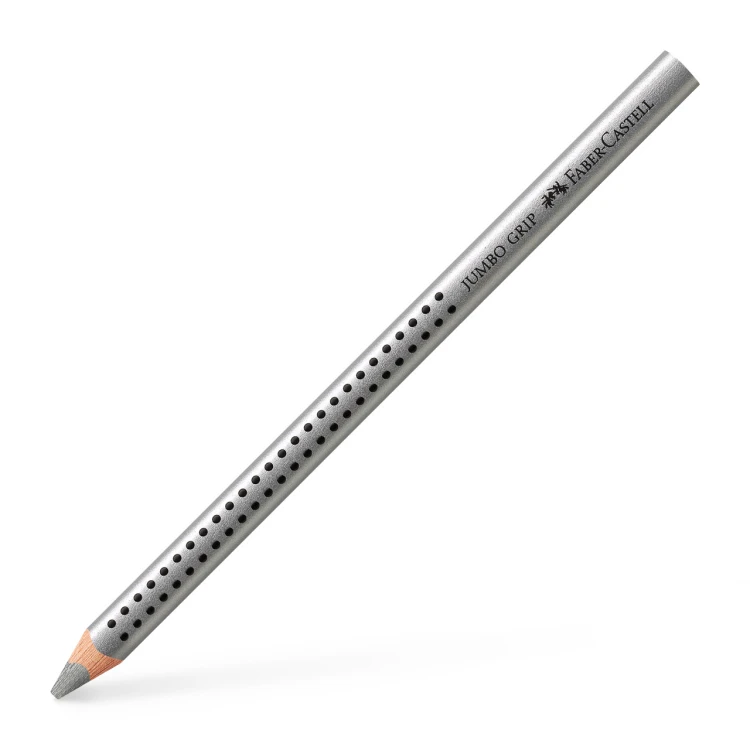 Kredka jumbo grip 82 srebrna Faber-Castell – zdjęcie 2