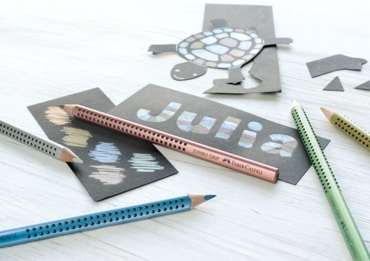 Kredka jumbo grip 82 srebrna Faber-Castell – zdjęcie 3