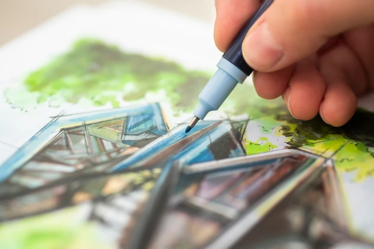 Pisak goldfaber sketch dwustronny zestaw architect 6 kol. Faber-Castell – zdjęcie 6