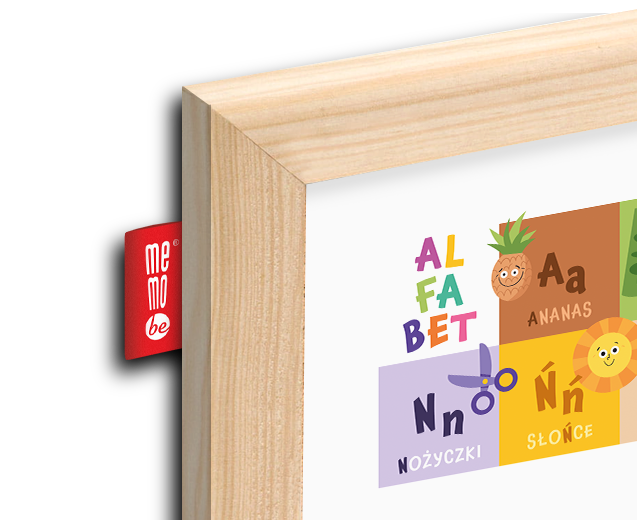 Tablica edukacyjna MemoBe, WHITEBOARDGAME: Alphabet adventure!, nadruk ALFABET, wersja PL, rama drewniana, 60x40 cm – zdjęcie 4