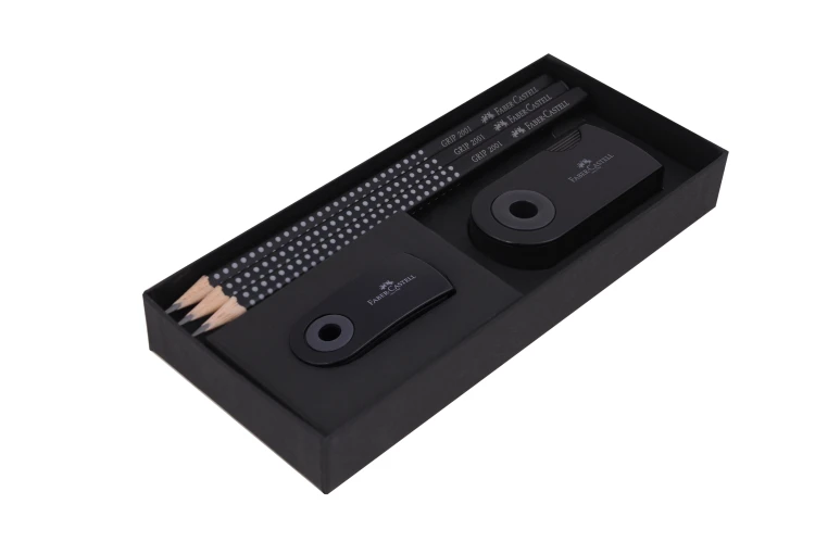 B2B zestaw wokół ołówka black (3 ołówki+gumka sleeve mini+temperówka sleeve) Faber-Castell – zdjęcie 2