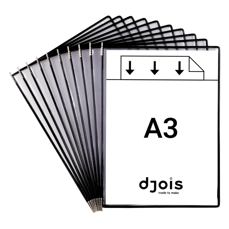 PANEL PREZENTACYJNY DJOIS x TARIFOLD A3 10 SZT. OTWARCIE Z GÓRY KOLOR CZARNY – zdjęcie 2